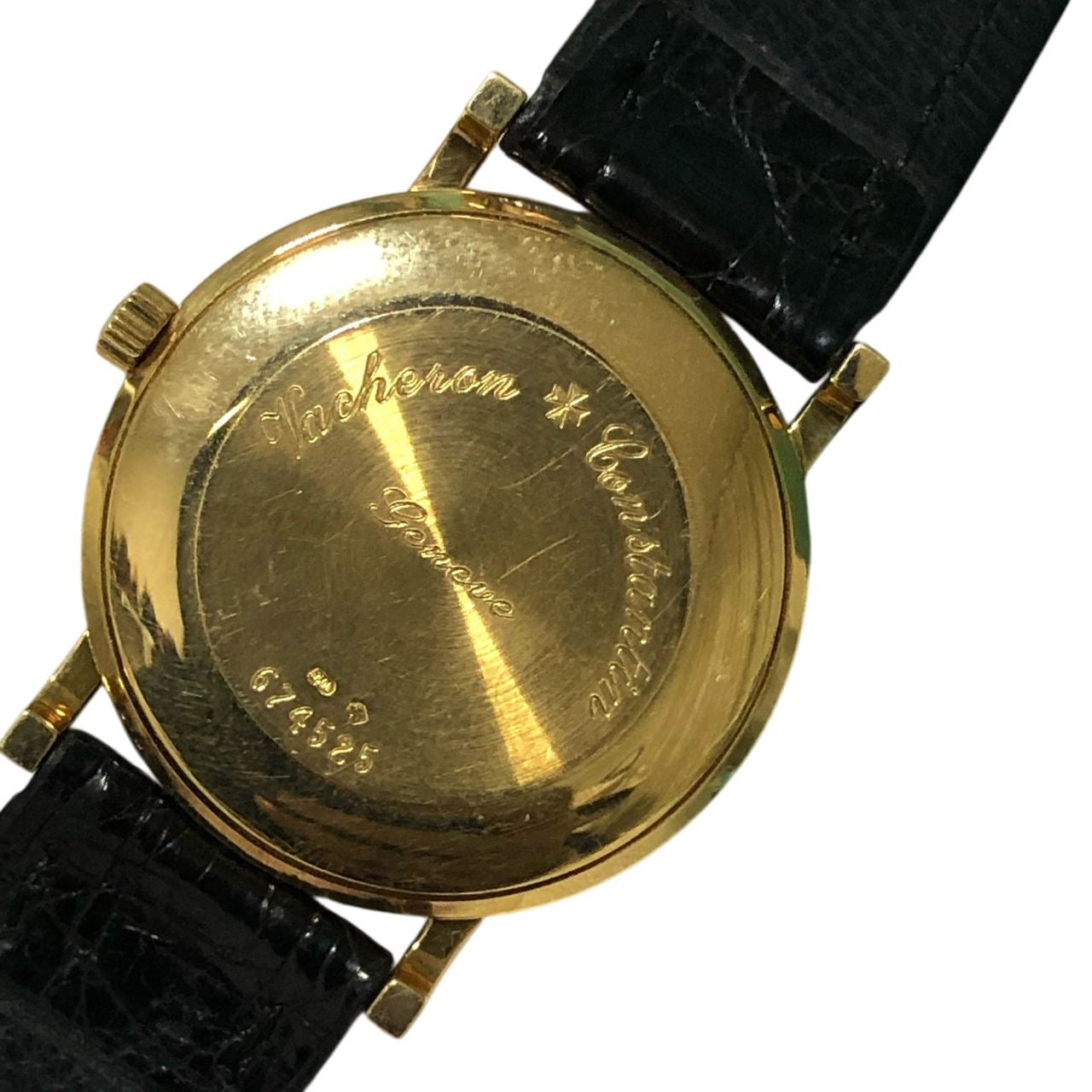 VACHERON CONSTANTIN Watch Black leather strap watch Model: 92240/000J-8163 YG / Leather (Non-exportable material) Essential Small Seconds Strap: non-original Buckle: original 750 gold Serial number: 674525 Manual winding White dial