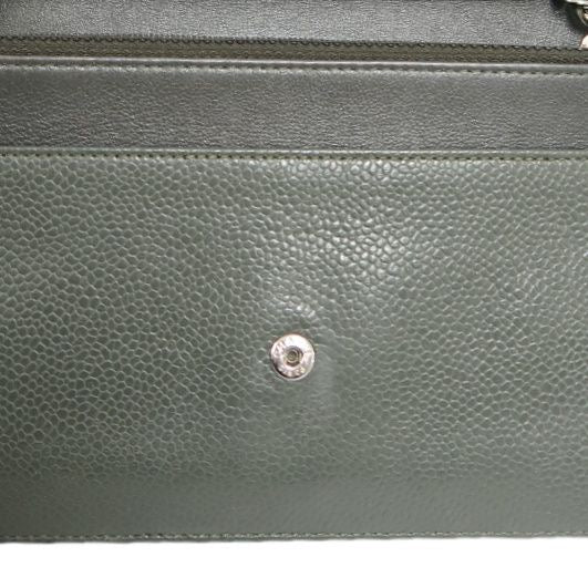 Chanel Shoulder Crossbody Bag, Grey Caviar Leather, Flap Design, Silver Hardware, With Authenticity Card, Luxury Classic Handbag