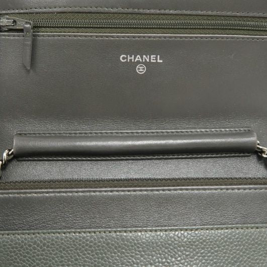 Chanel Shoulder Crossbody Bag, Grey Caviar Leather, Flap Design, Silver Hardware, With Authenticity Card, Luxury Classic Handbag