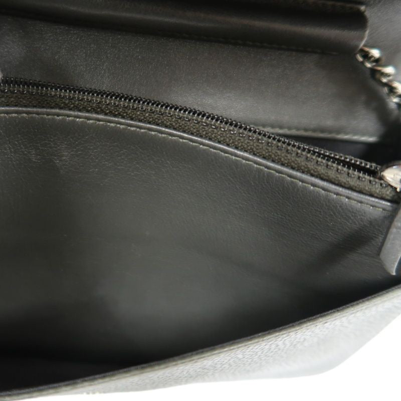 Chanel Shoulder Crossbody Bag, Grey Caviar Leather, Flap Design, Silver Hardware, With Authenticity Card, Luxury Classic Handbag