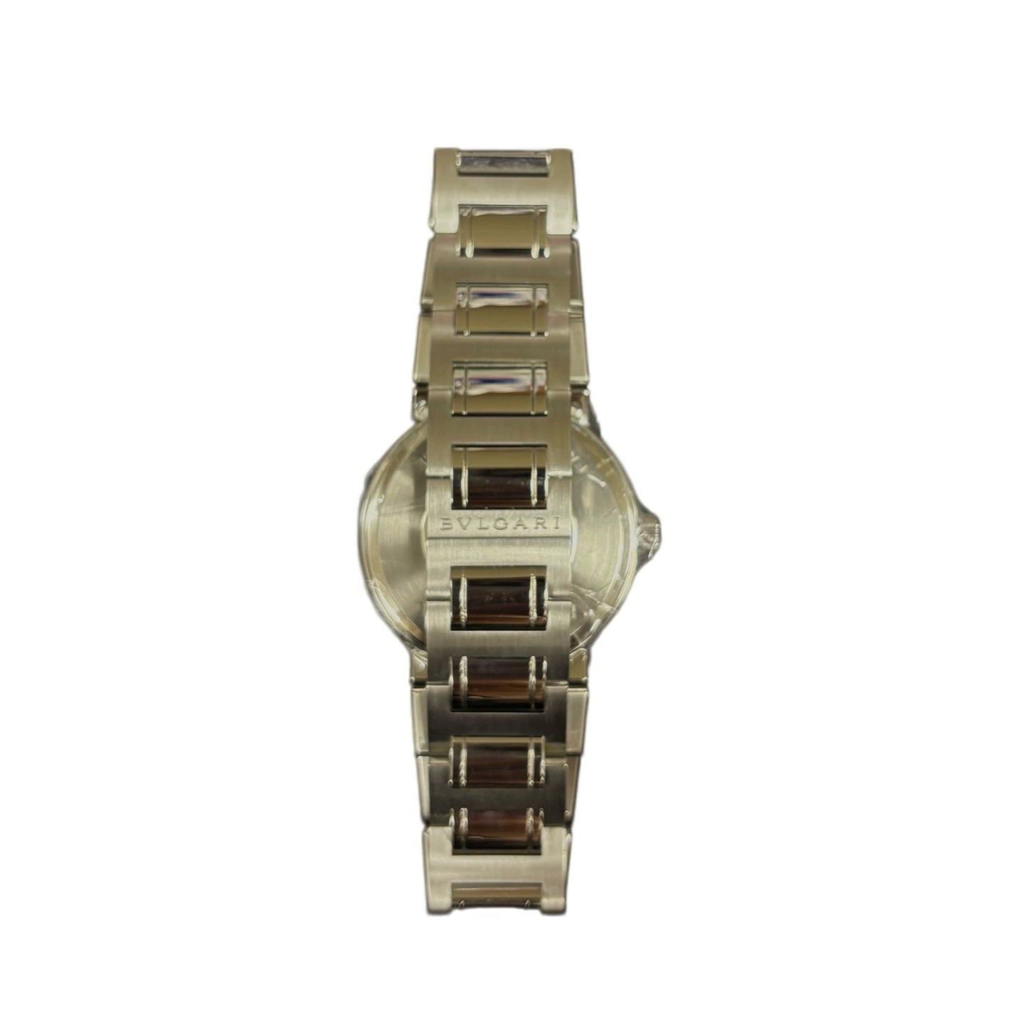 BVLGARI Men's silver watch With box Silver bracelet, black dial Model: BB38SSAUTO Stainless steel / Stainless steel Bulgari Bulgari L14503 Automatic movement Black dial Coated Scratches