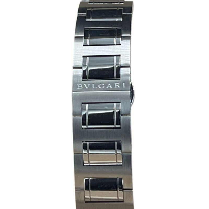 BVLGARI Men's silver watch With box Silver bracelet, black dial Model: BB38SSAUTO Stainless steel / Stainless steel Bulgari Bulgari L14503 Automatic movement Black dial Coated Scratches