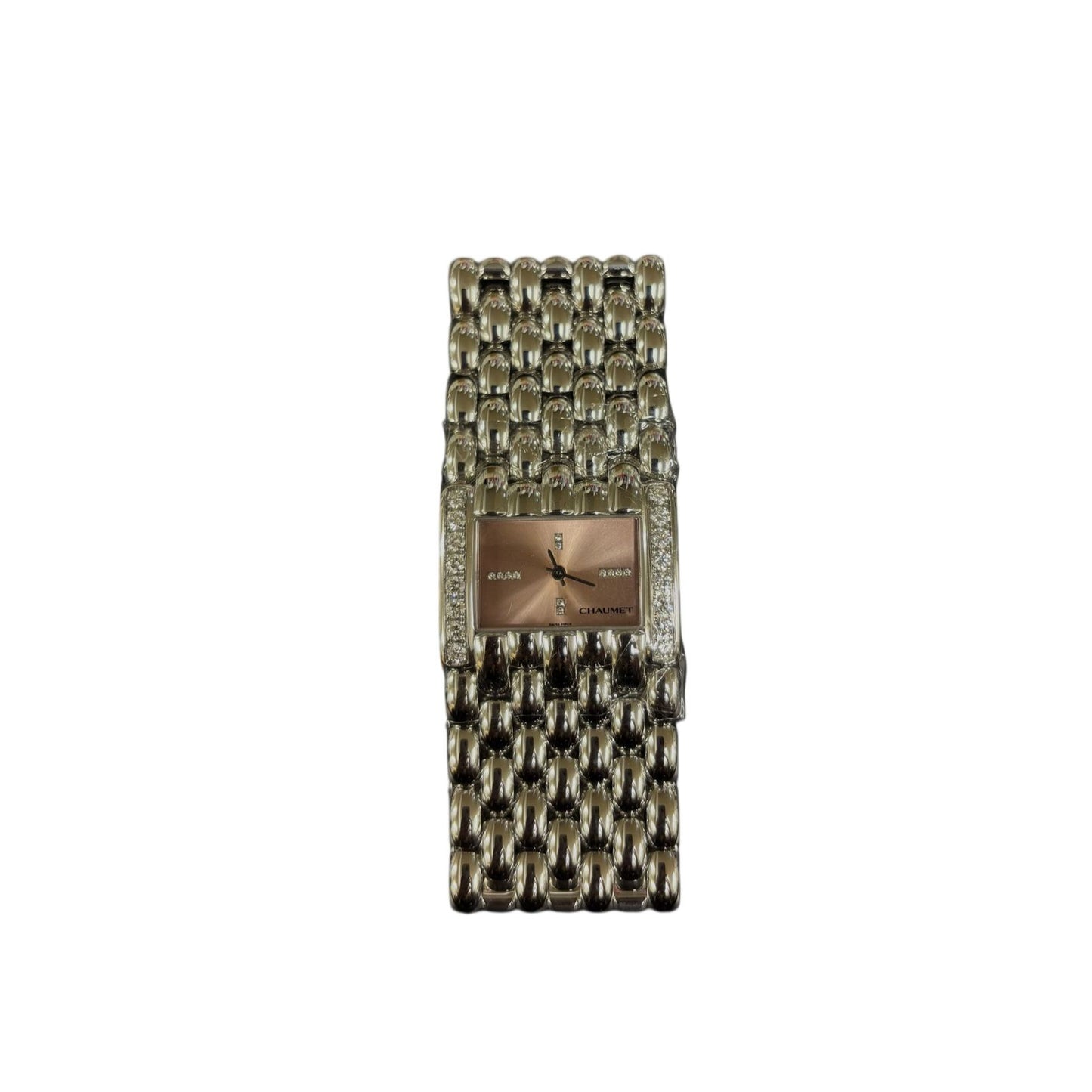 CHAUMET Class One Extra Large size Side diamonds With extra links Silver