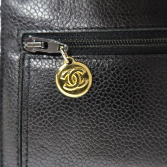 Chanel Flap Crossbody Shoulder Bag, Black Caviar Leather, Gold-Tone Hardware, Classic Luxury Handbag