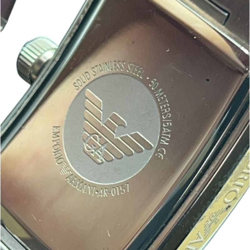 ARMANI Ladies' watch Silver tone Black dial With box and extra links  Model: AR-0157 Stainless steel / Stainless steel Quartz movement Black dial Stains inside glass, not working (No operation guarantee)