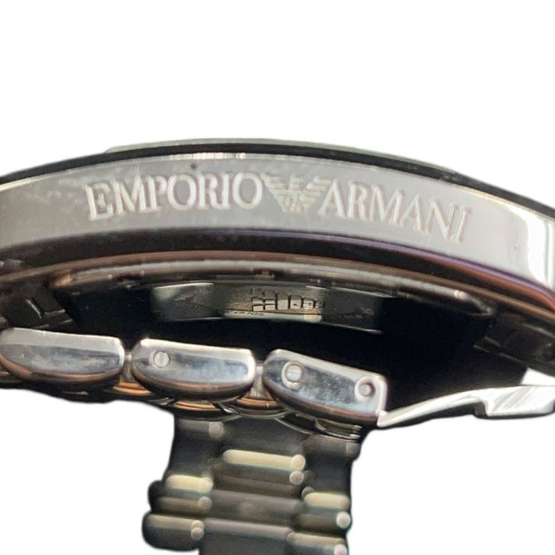 ARMANI Ladies' watch Silver tone Black dial With box and extra links  Model: AR-0157 Stainless steel / Stainless steel Quartz movement Black dial Stains inside glass, not working (No operation guarantee)