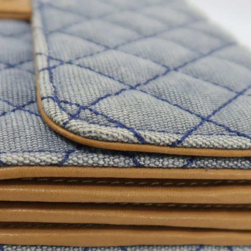 Chanel Blue Denim Canvas Classic Flap Crossbody Bag with Silver Hardware