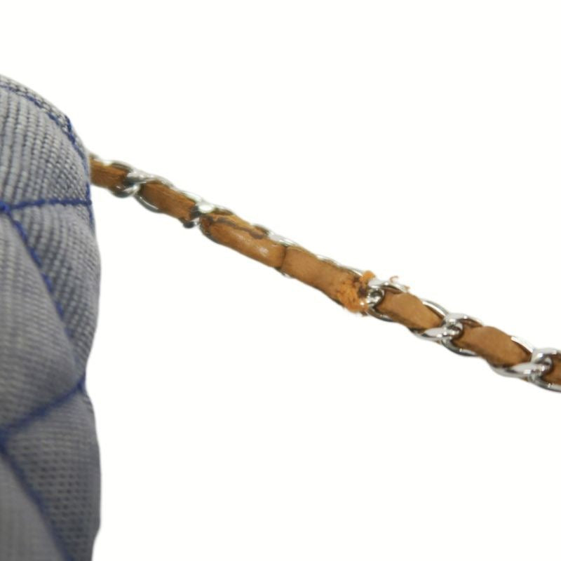 Chanel Blue Denim Canvas Classic Flap Crossbody Bag with Silver Hardware