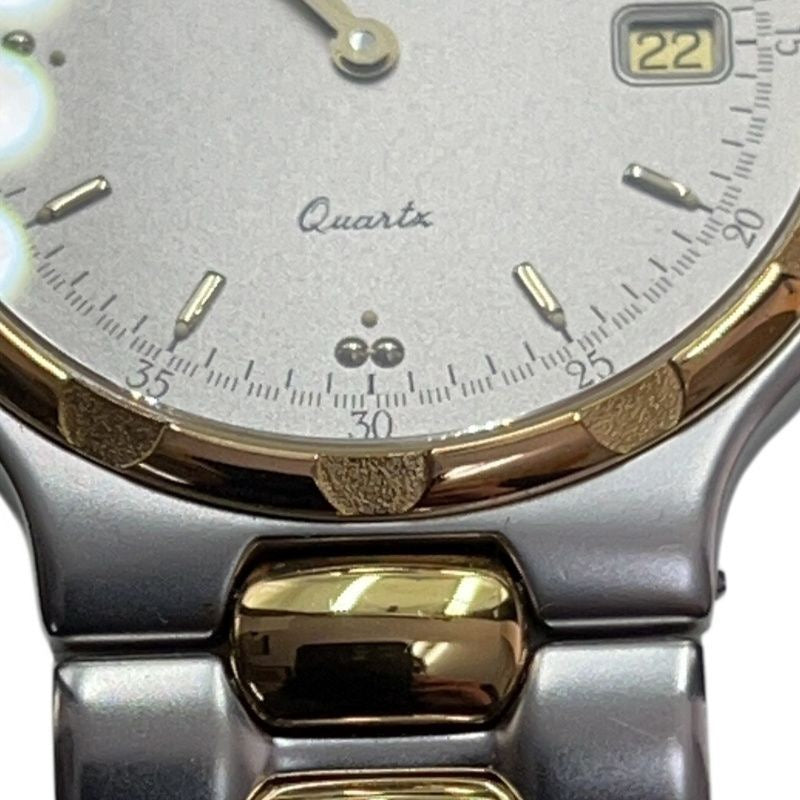 LONGINES Silver/Gold watch With box  Model: L1.614.3 Stainless steel / Gold plated Conquest Ref: 27180126 Quartz movement Silver dial Not working (no operation guarantee)