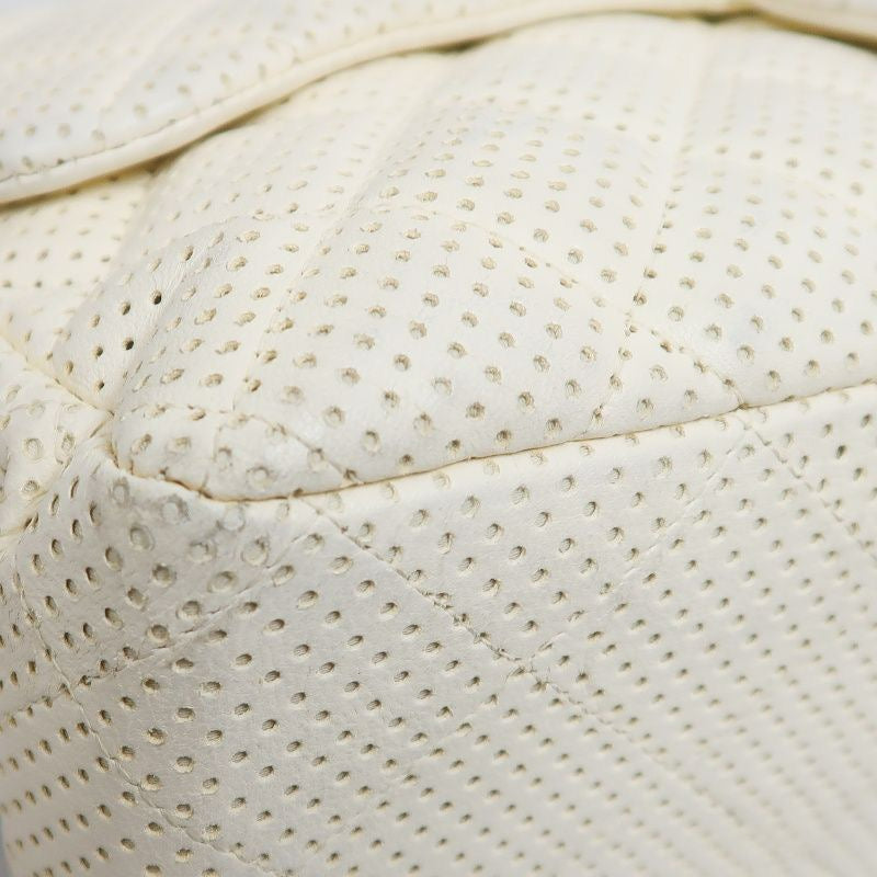 Chanel Perforated Classic Flap Crossbody Bag in White Lambskin