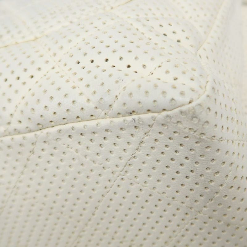 Chanel Perforated Classic Flap Crossbody Bag in White Lambskin