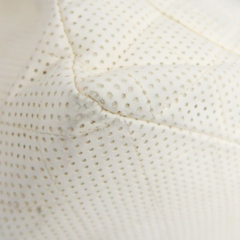 Chanel Perforated Classic Flap Crossbody Bag in White Lambskin