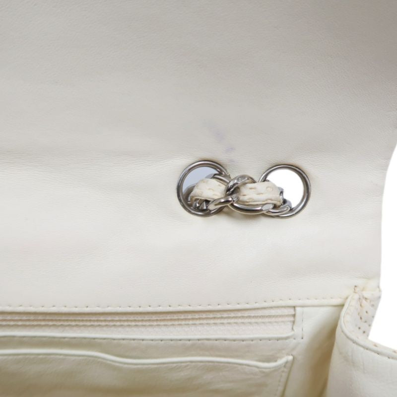 Chanel Perforated Classic Flap Crossbody Bag in White Lambskin