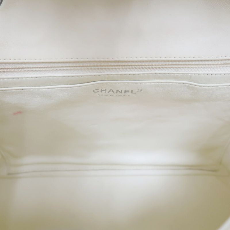 Chanel Perforated Classic Flap Crossbody Bag in White Lambskin