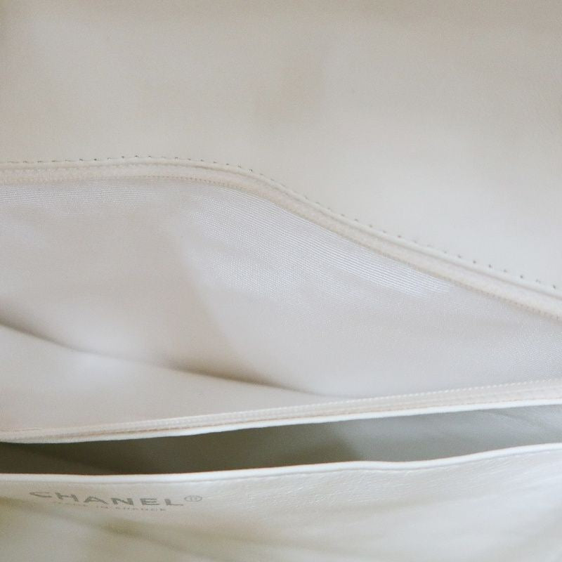 Chanel Perforated Classic Flap Crossbody Bag in White Lambskin