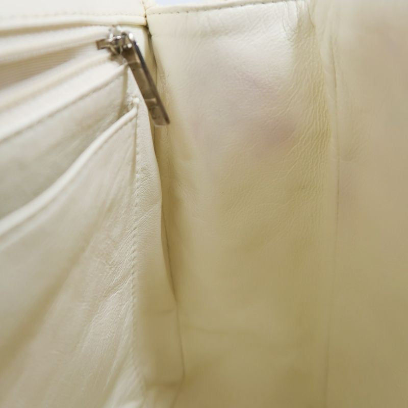 Chanel Perforated Classic Flap Crossbody Bag in White Lambskin