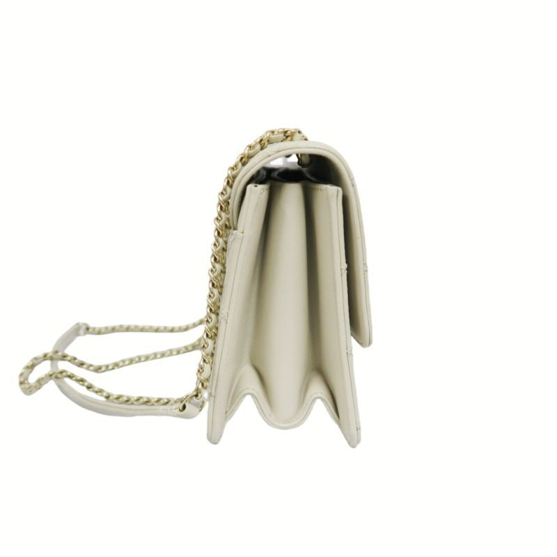 CHANEL Classic Flap Shoulder Bag, Off-white Lambskin, Quilted Pattern, Gold-tone Hardware