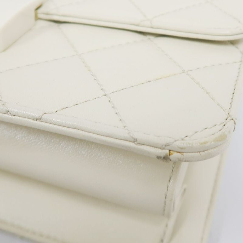 CHANEL Classic Flap Shoulder Bag, Off-white Lambskin, Quilted Pattern, Gold-tone Hardware