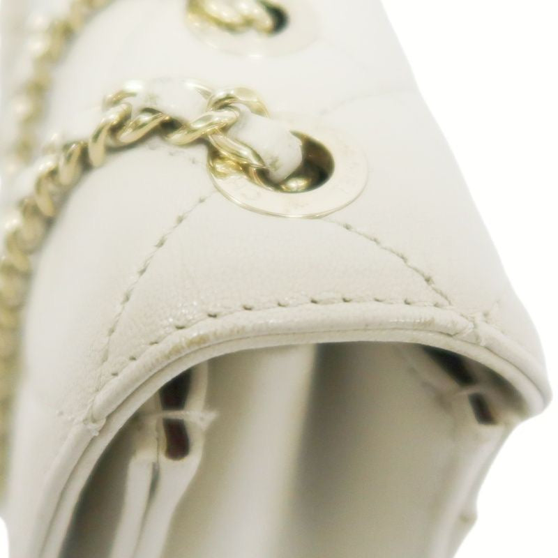 CHANEL Classic Flap Shoulder Bag, Off-white Lambskin, Quilted Pattern, Gold-tone Hardware
