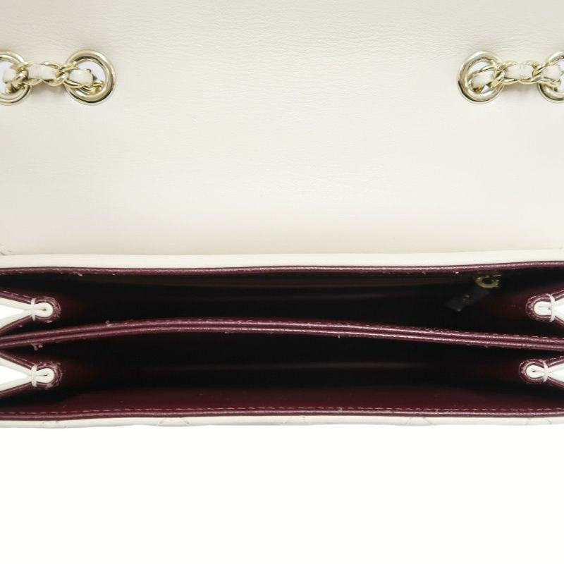CHANEL Classic Flap Shoulder Bag, Off-white Lambskin, Quilted Pattern, Gold-tone Hardware