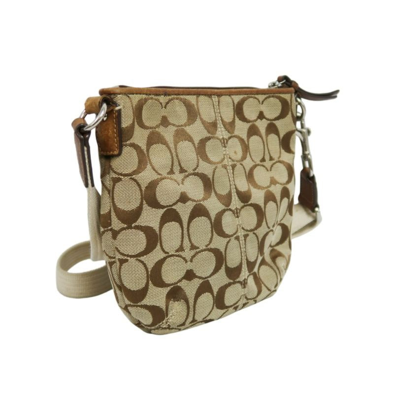 COACH Brown Signature Canvas Crossbody Bag