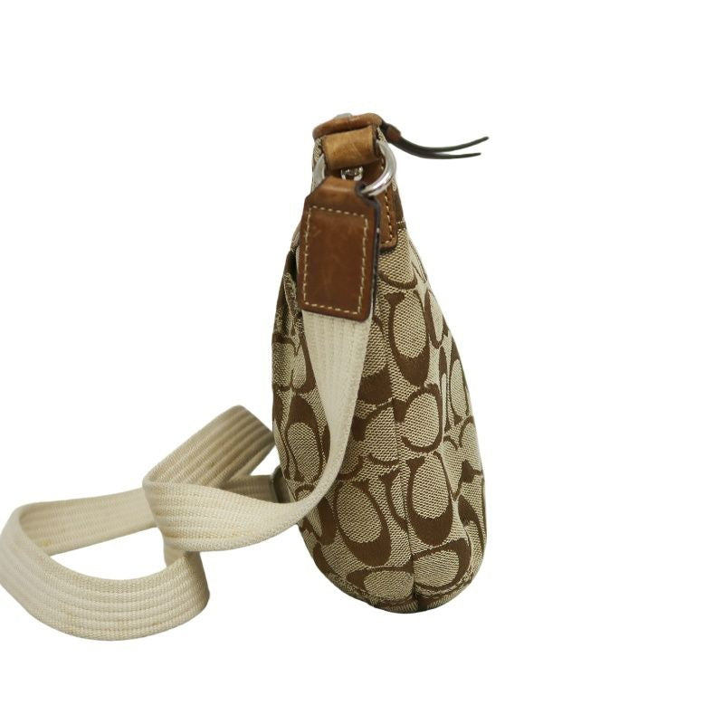 COACH Brown Signature Canvas Crossbody Bag