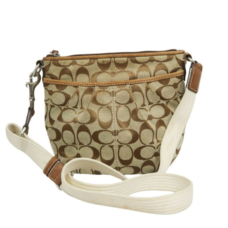 COACH Brown Signature Canvas Crossbody Bag