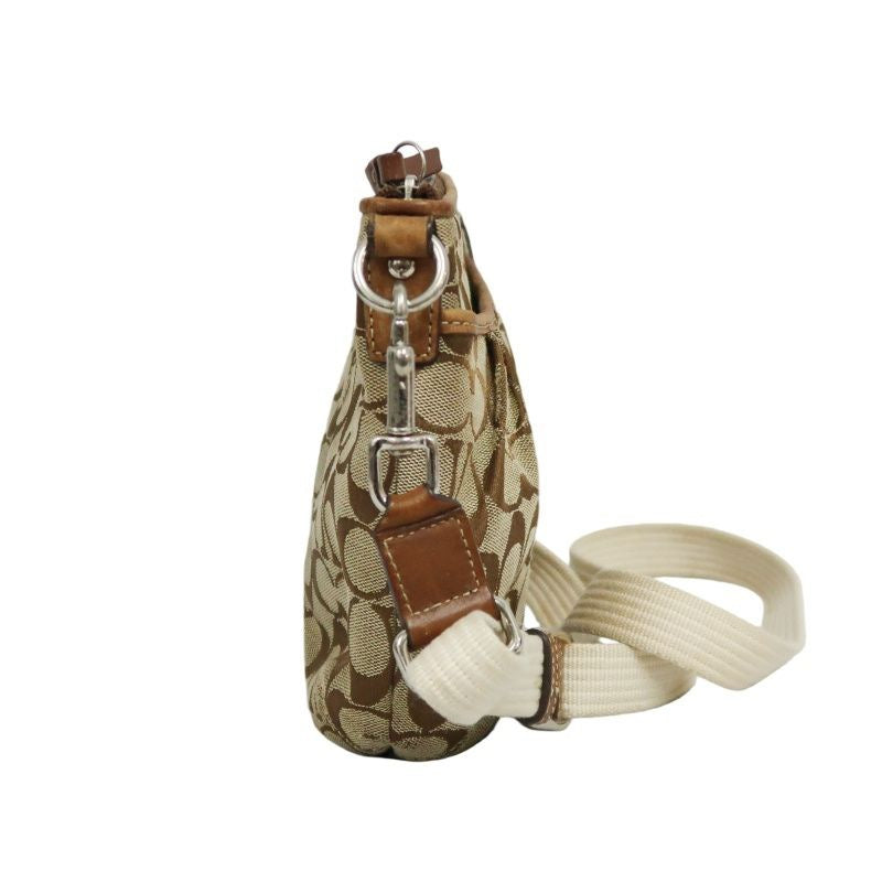 COACH Brown Signature Canvas Crossbody Bag