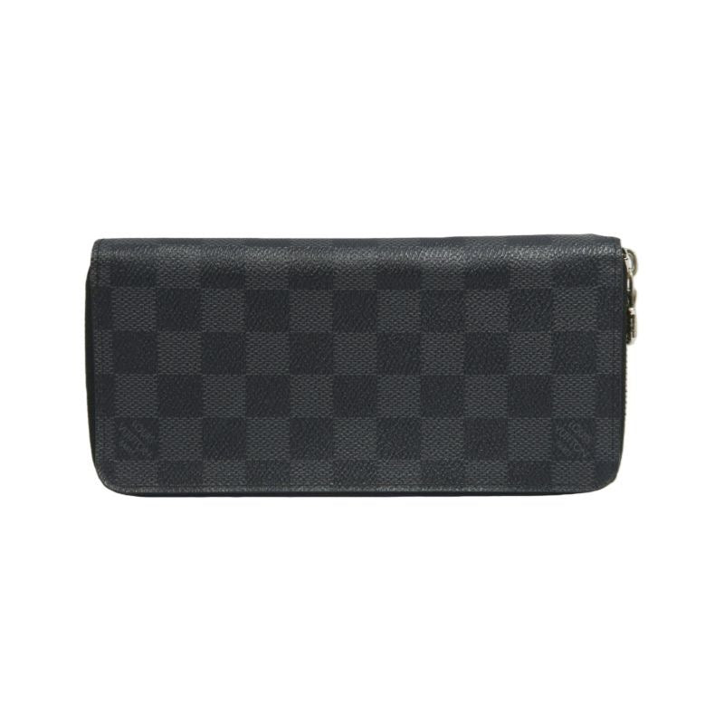 LOUIS VUITTON Zippy Wallet Vertical, Damier Graphite, Long Wallet, Black, Silver Hardware