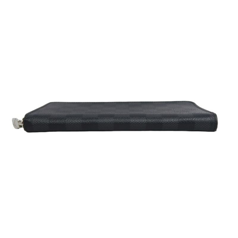 LOUIS VUITTON Zippy Wallet Vertical, Damier Graphite, Long Wallet, Black, Silver Hardware