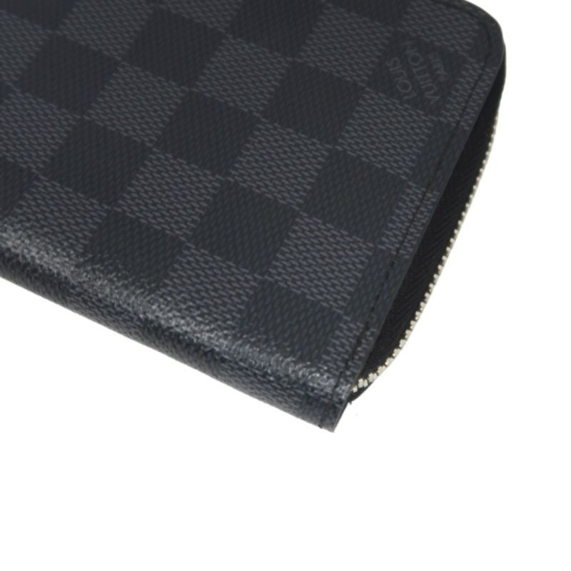 LOUIS VUITTON Zippy Wallet Vertical, Damier Graphite, Long Wallet, Black, Silver Hardware