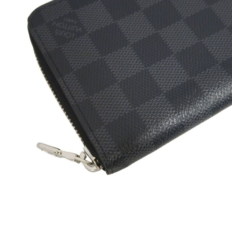 LOUIS VUITTON Zippy Wallet Vertical, Damier Graphite, Long Wallet, Black, Silver Hardware