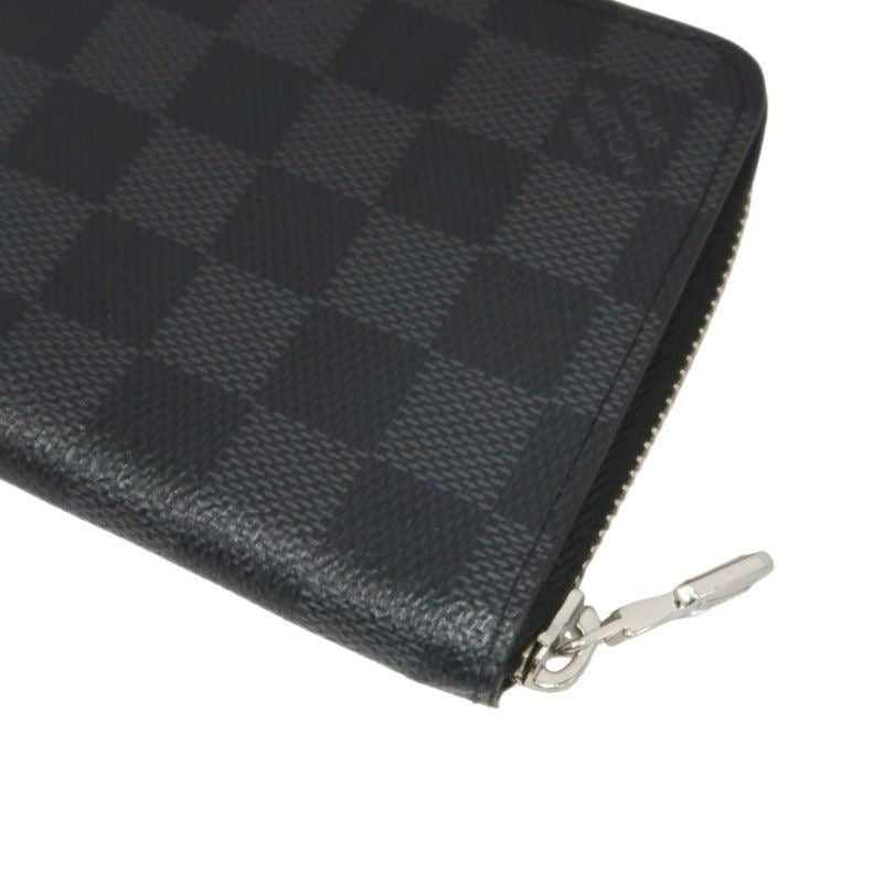 LOUIS VUITTON Zippy Wallet Vertical, Damier Graphite, Long Wallet, Black, Silver Hardware