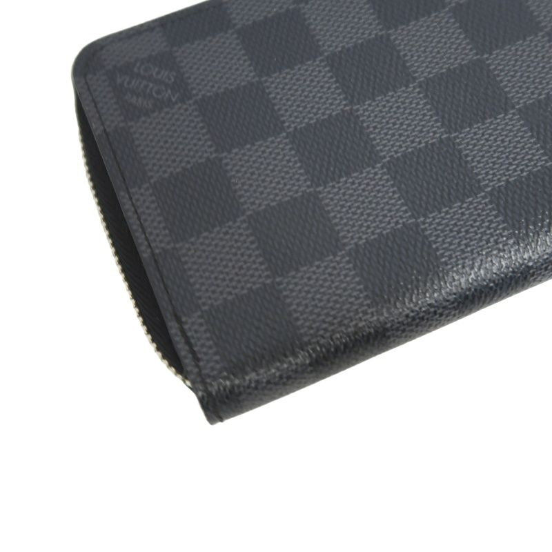LOUIS VUITTON Zippy Wallet Vertical, Damier Graphite, Long Wallet, Black, Silver Hardware