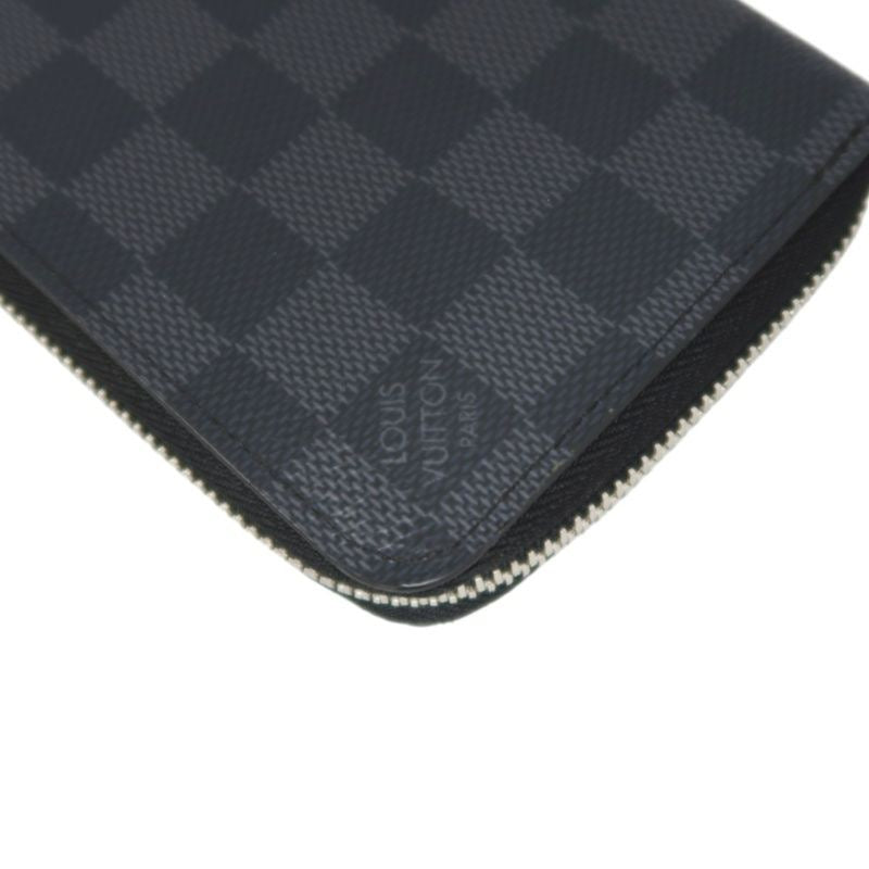 LOUIS VUITTON Zippy Wallet Vertical, Damier Graphite, Long Wallet, Black, Silver Hardware
