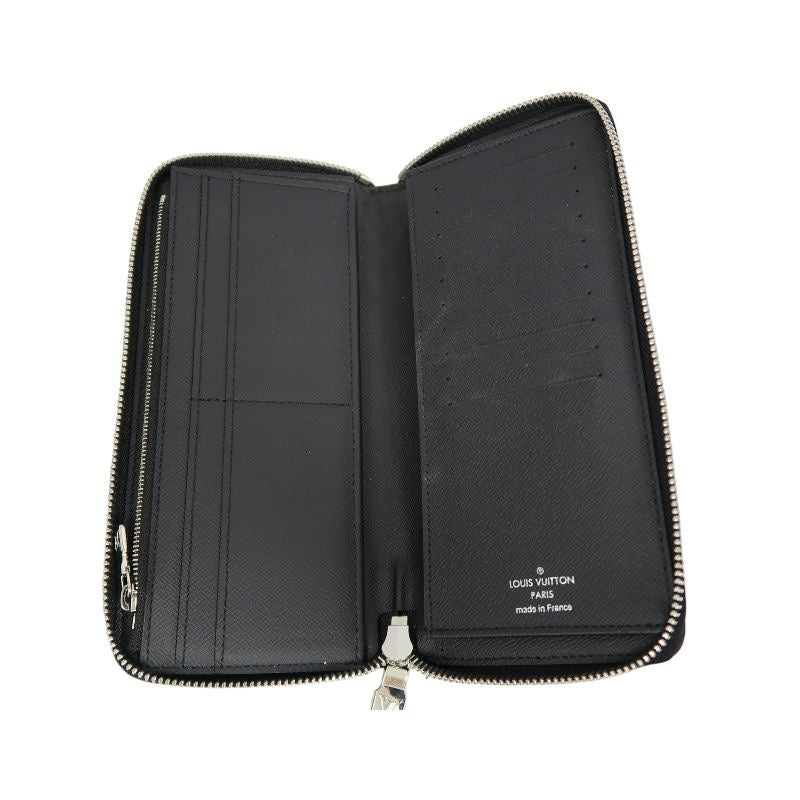 LOUIS VUITTON Zippy Wallet Vertical, Damier Graphite, Long Wallet, Black, Silver Hardware