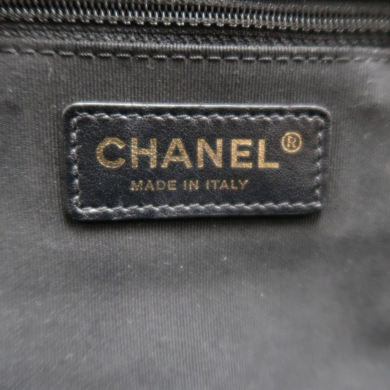 CHANEL Quilted Vanity Handbag, Black Lambskin, Gold-tone Hardware