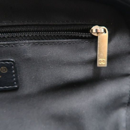 CHANEL Quilted Vanity Handbag, Black Lambskin, Gold-tone Hardware