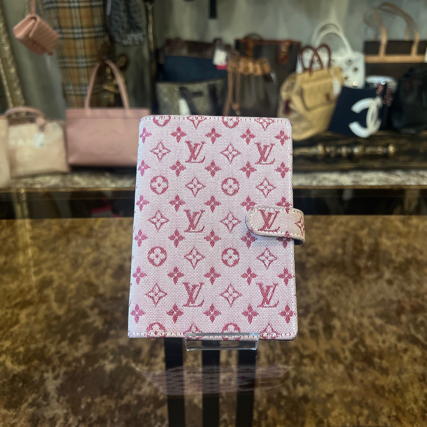 LOUIS VUITTON Pink Denim Monogram Mini Agenda