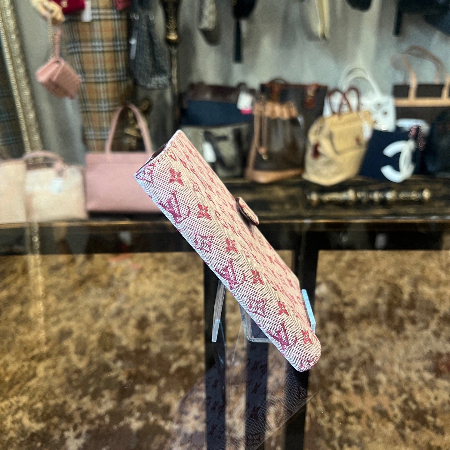 LOUIS VUITTON Pink Denim Monogram Mini Agenda