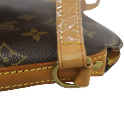 LOUIS VUITTON Monogram Drouot Crossbody Bag, Brown Coated Canvas (PVC), Barrel Shape