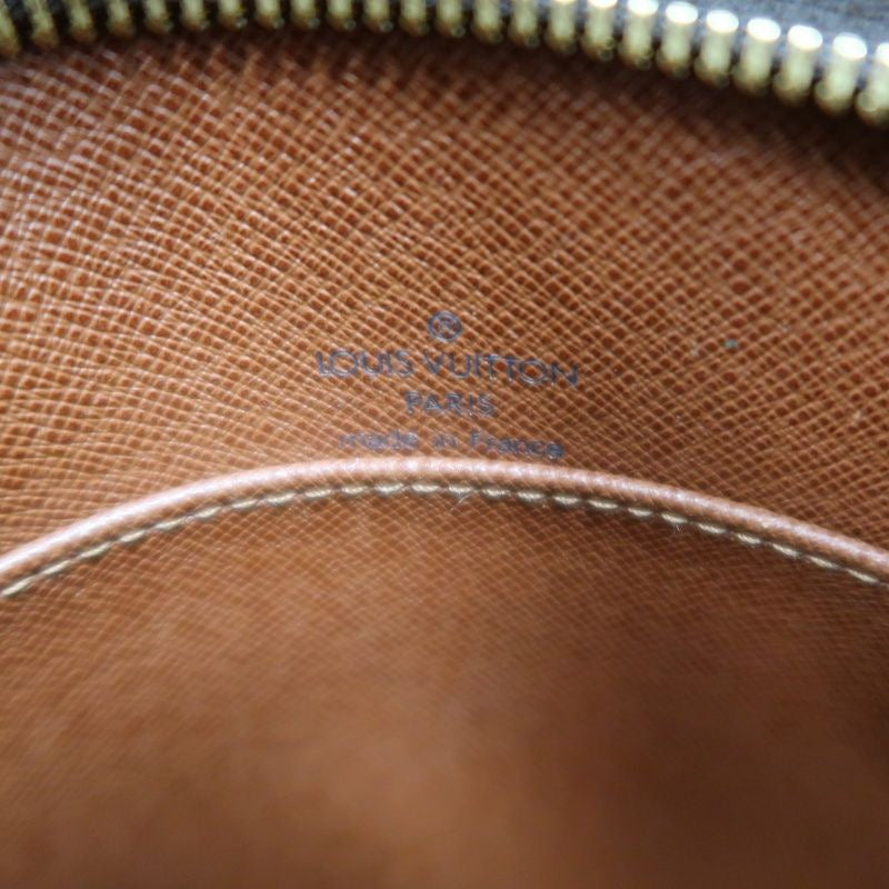 LOUIS VUITTON Monogram Drouot Crossbody Bag, Brown Coated Canvas (PVC), Barrel Shape