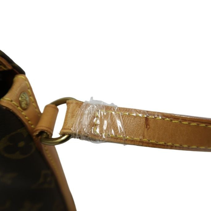 LOUIS VUITTON Monogram Drouot Crossbody Bag, Brown Coated Canvas (PVC), Barrel Shape