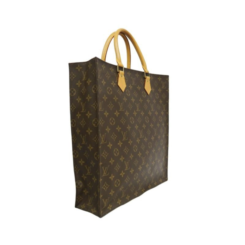 LOUIS VUITTON Sac Plat, Monogram, Handbag, Brown, LOUIS VUITTON Monogram PVC Sac Plat Tote Bag