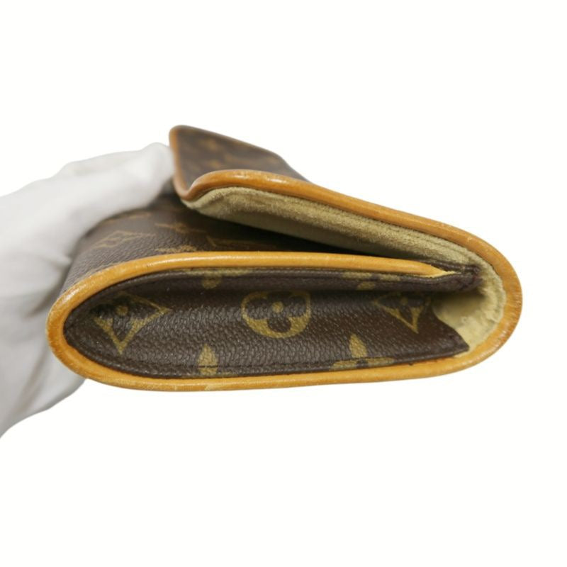 LOUIS VUITTON Monogram Pochette Twin GM Shoulder Bag, Brown Coated Canvas (PVC), Envelope Style Belt Bag