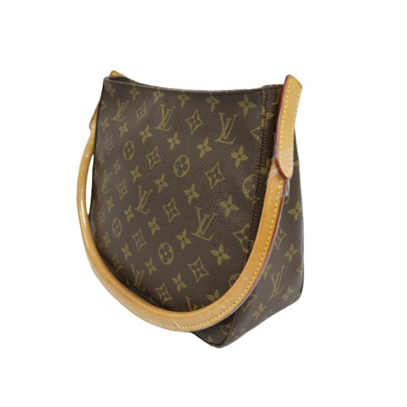 LOUIS VUITTON Monogram Looping MM Handbag, Brown Coated Canvas (PVC), Underarm Bag
