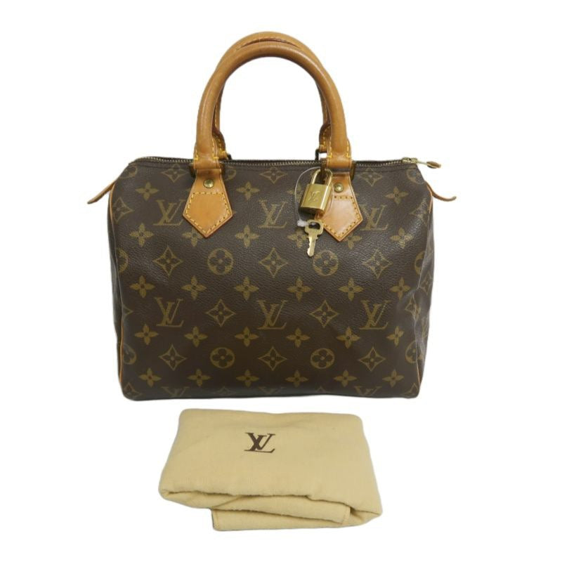 LOUIS VUITTON Speedy 25, Monogram, Handbag, Brown, with padlock, 1 key and dust bag, LOUIS VUITTON Monogram PVC Speedy 25 Handbag