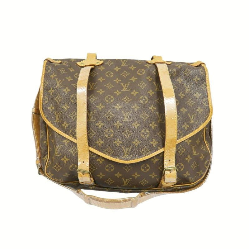 LOUIS VUITTON Monogram Soufflot 43 Crossbody Bag, Brown Coated Canvas (PVC), Twin Compartment Design
