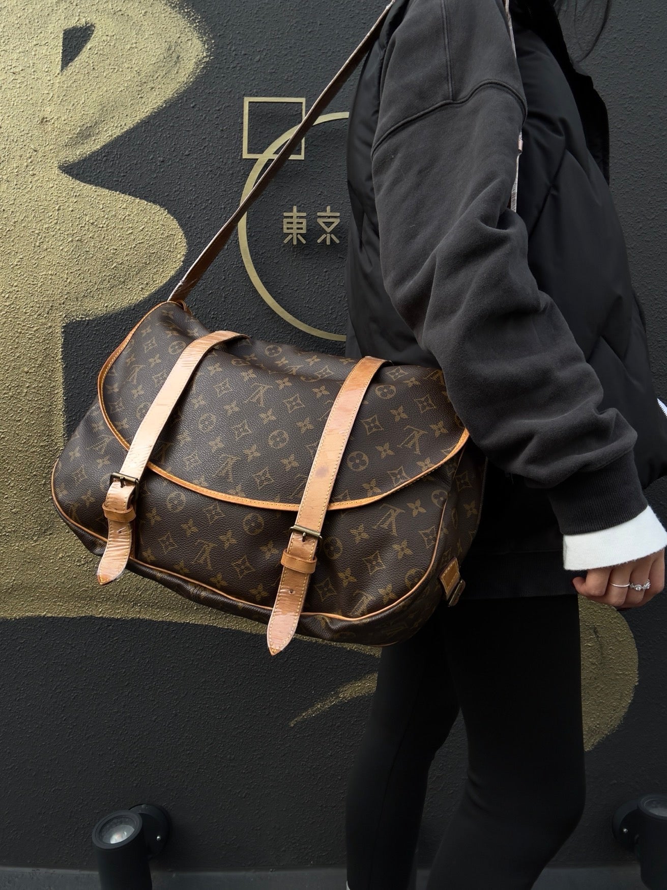 LOUIS VUITTON Monogram Soufflot 43 Crossbody Bag, Brown Coated Canvas (PVC), Twin Compartment Design
