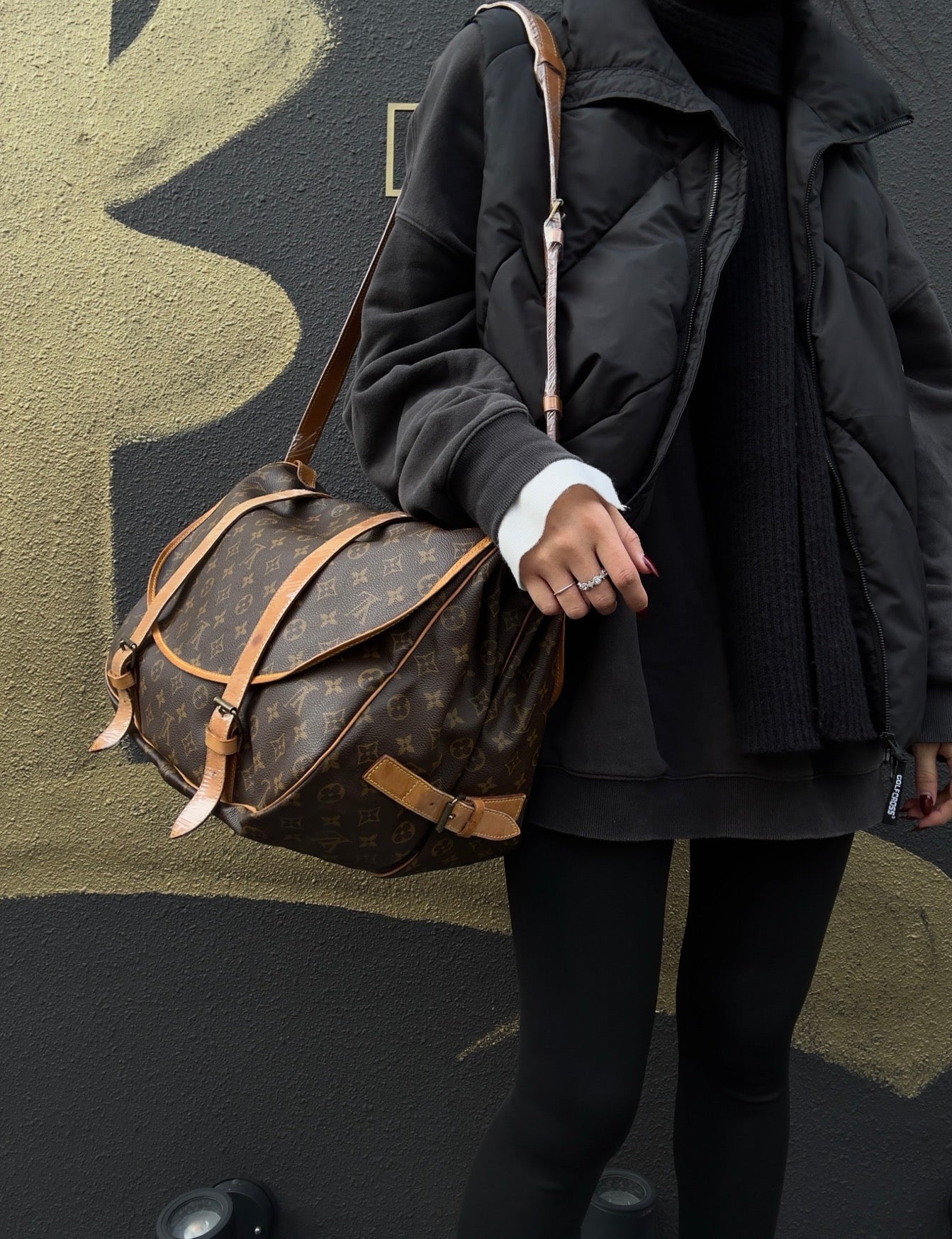 LOUIS VUITTON Monogram Soufflot 43 Crossbody Bag, Brown Coated Canvas (PVC), Twin Compartment Design